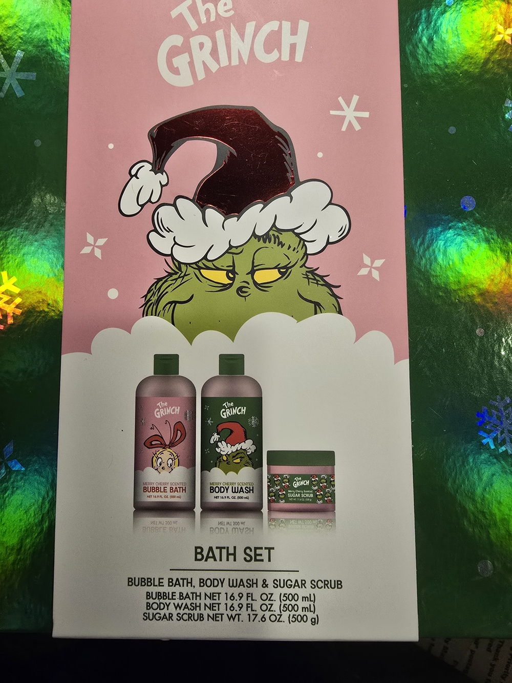 The Grinch Holiday Bath Set - Pink & Green